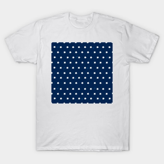 Shining navy and white little stars T-Shirt by GULSENGUNEL